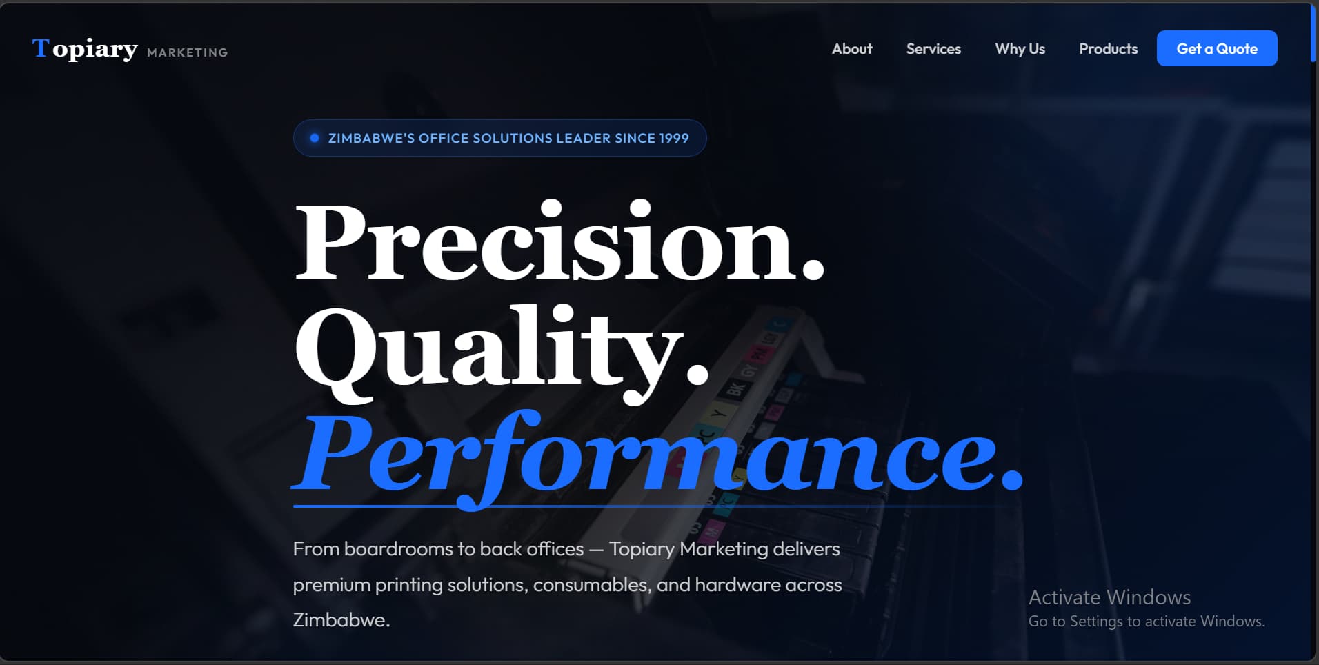 Topiary Marketing website screenshot